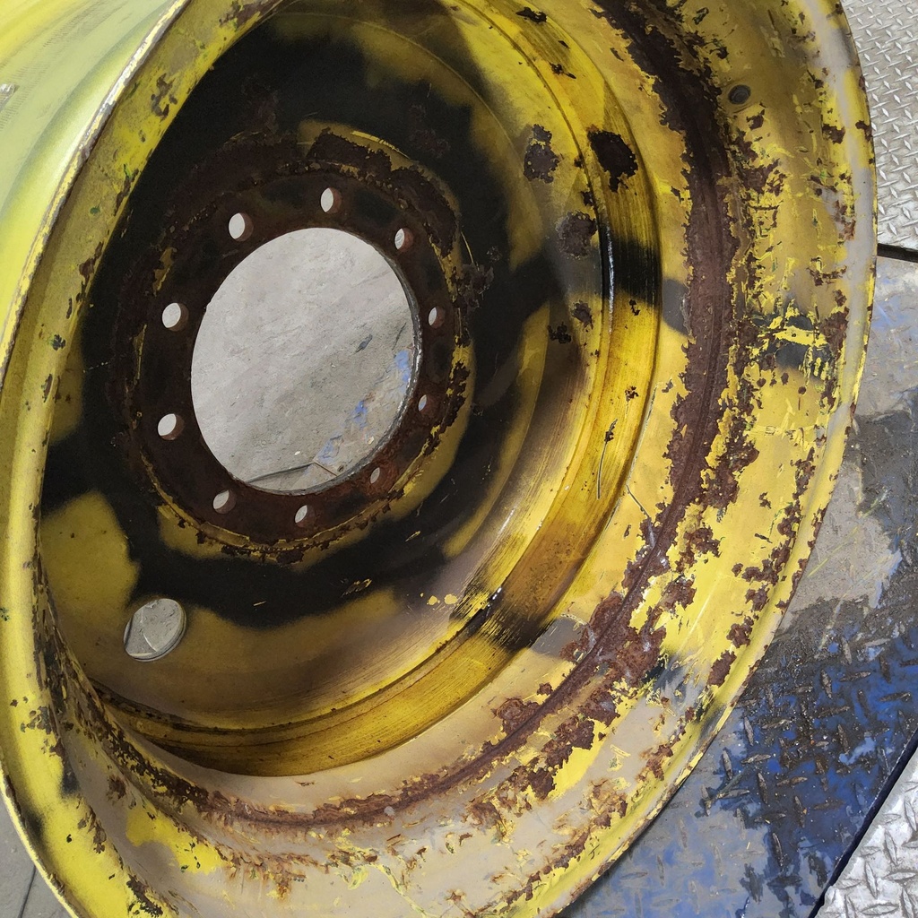 21"W x 32"D, John Deere Yellow 10-Hole Formed Plate , 3.38" Offset