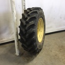 480/70R30 Firestone Radial All Traction DT R-1W on John Deere Yellow 12-Hole Waffle Wheel (Groups of 3 bolts) 99%