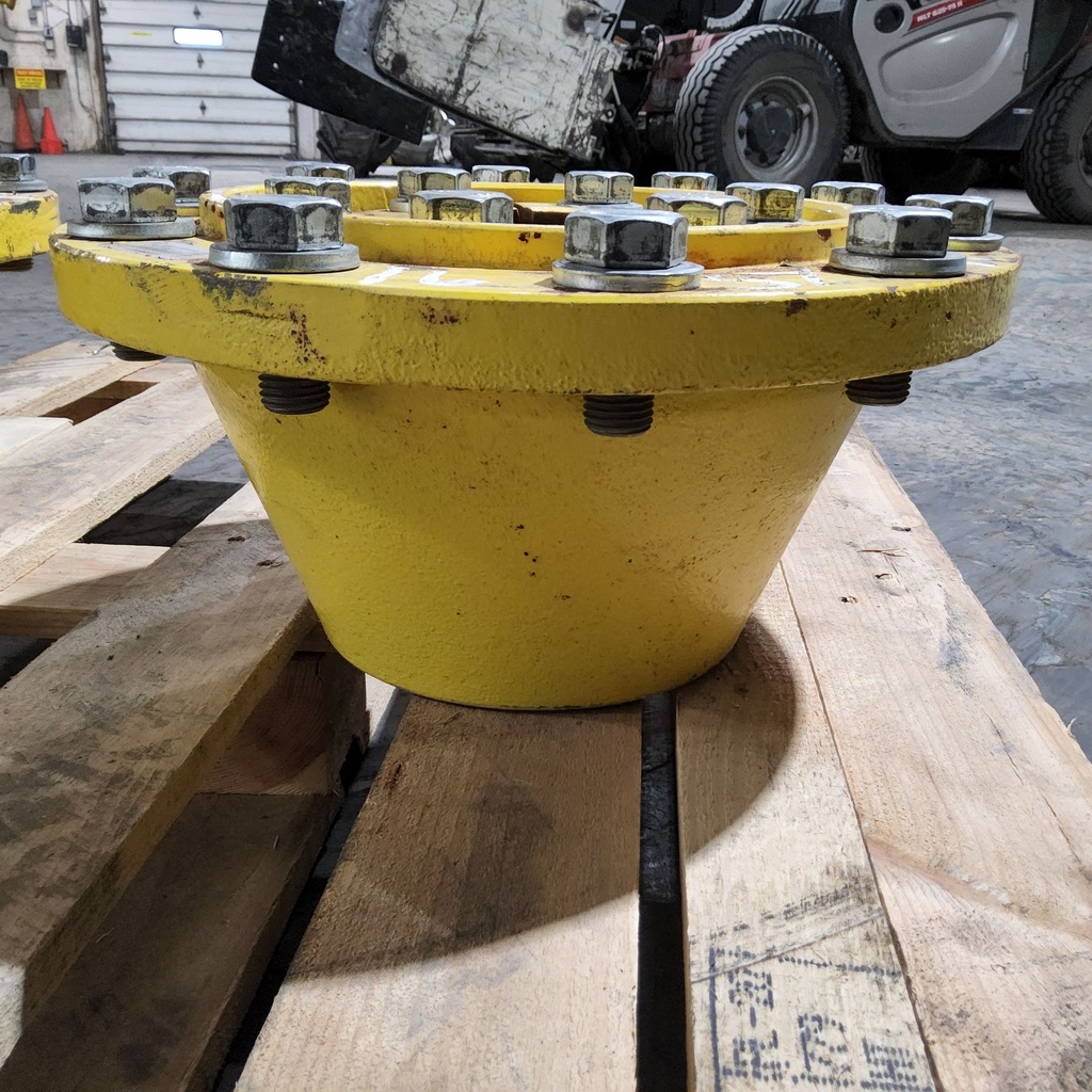 10-Hole Wedg-Lok Style, 3.94" (100mm) axle, John Deere Yellow