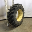 480/70R30 Firestone Radial All Traction DT R-1W on John Deere Yellow 12-Hole Waffle Wheel (Groups of 3 bolts) 99%