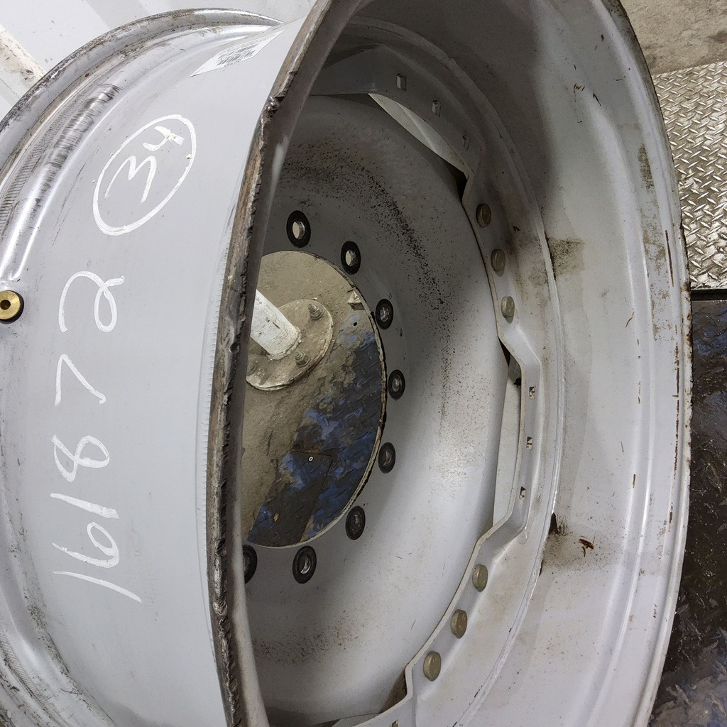 13"W x 34"D, Agco Corp Gray 12-Hole Waffle Wheel (Groups of 3 bolts)