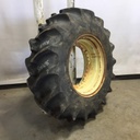 16.9/R30 Goodyear Farm Special Sure Grip Radial TD8 R-2 on John Deere Yellow 12-Hole Waffle Wheel (Groups of 3 bolts) 80%