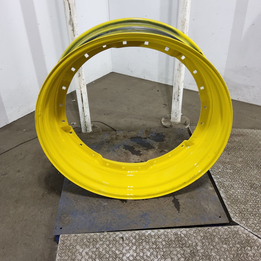 12"W x 38"D, John Deere Yellow 12-Hole Waffle Wheel (Groups of 3 bolts) , 0.38" Offset
