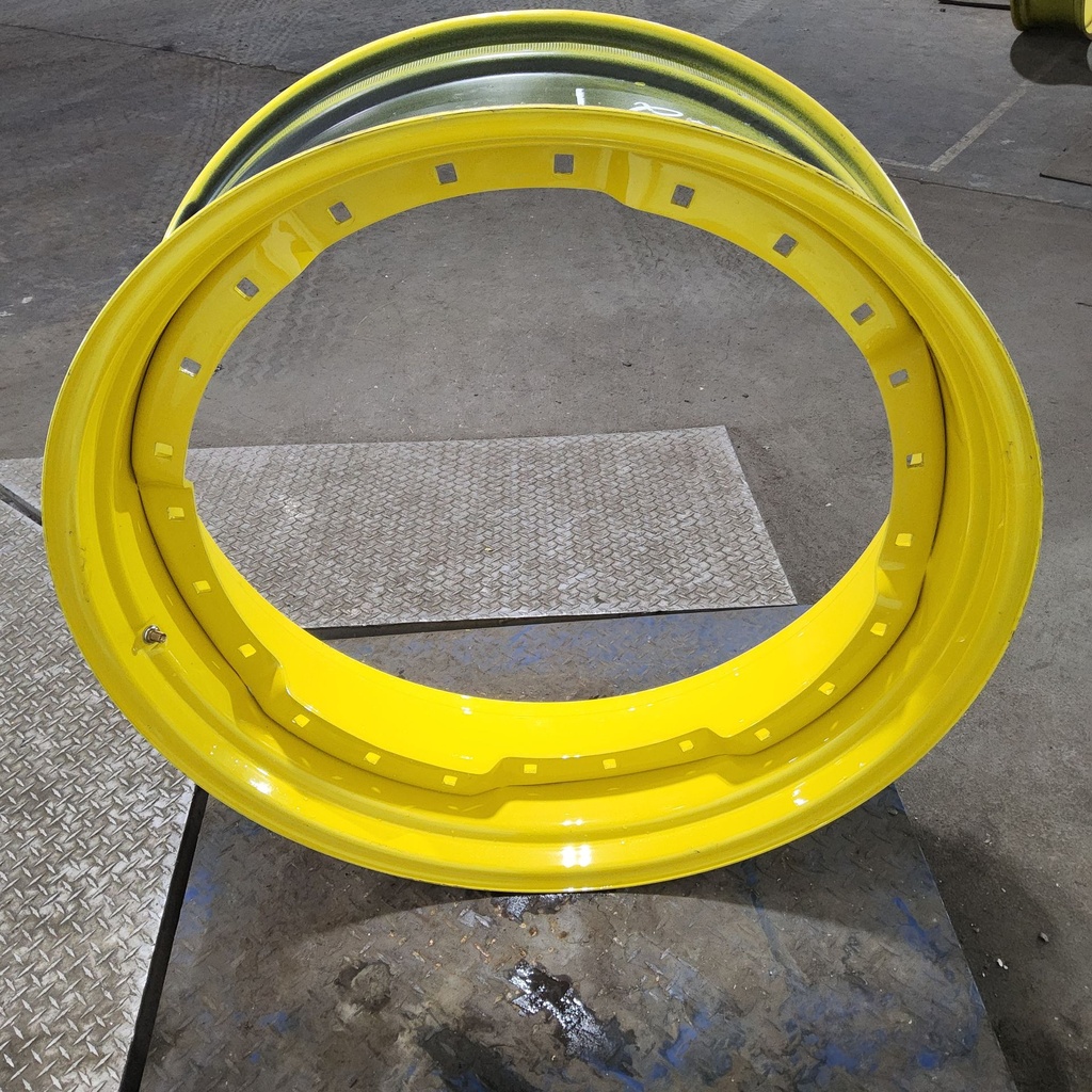 12"W x 38"D, John Deere Yellow 12-Hole Waffle Wheel (Groups of 3 bolts) , 0.38" Offset