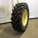 540/65R34 Michelin Multibib(XM108) R-1W on John Deere Yellow 8-Hole Waffle Wheel (Groups of 2 bolts) 80%