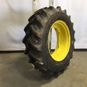 480/70R34 Goodyear Farm DT810 Super Traction R-1W on John Deere Yellow 12-Hole Waffle Wheel (Groups of 3 bolts) 90%