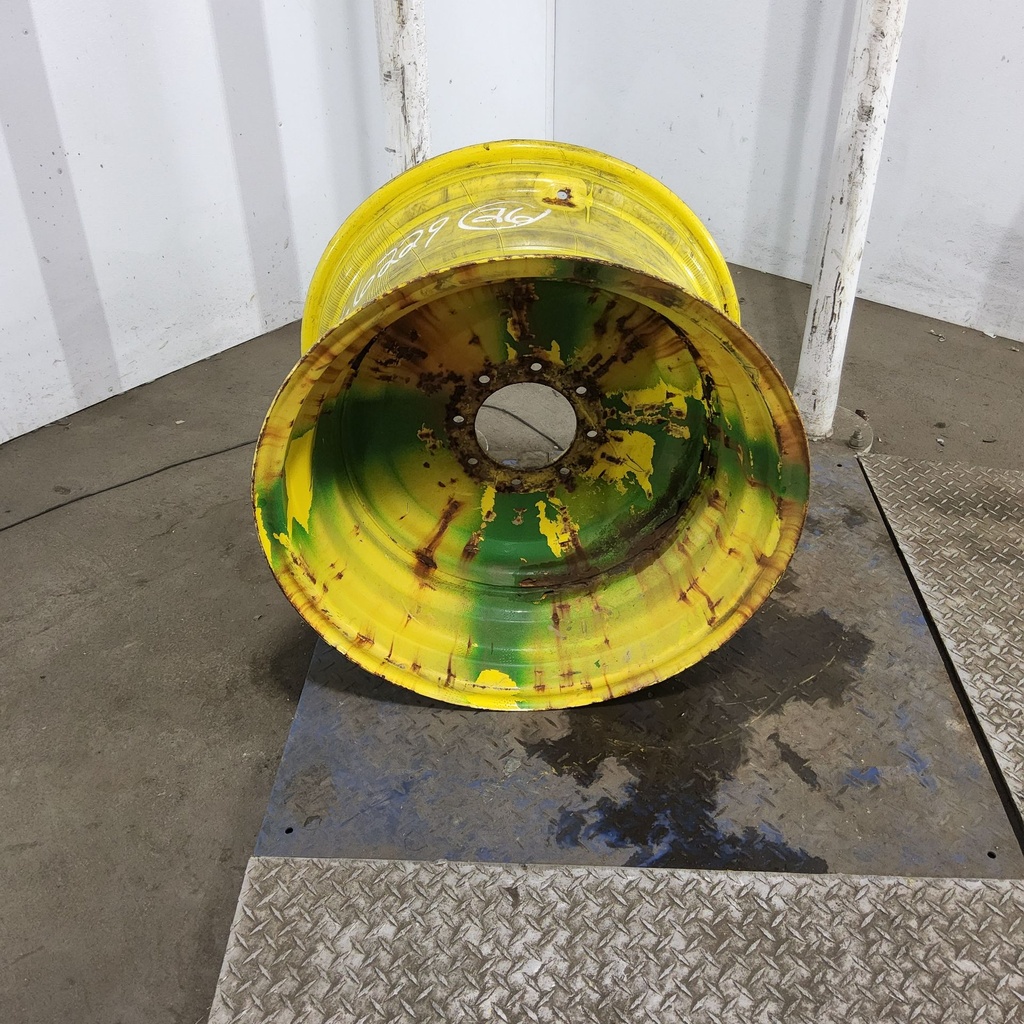 16"W x 26"D, John Deere Yellow 8-Hole Flat Plate , 0.56" Offset