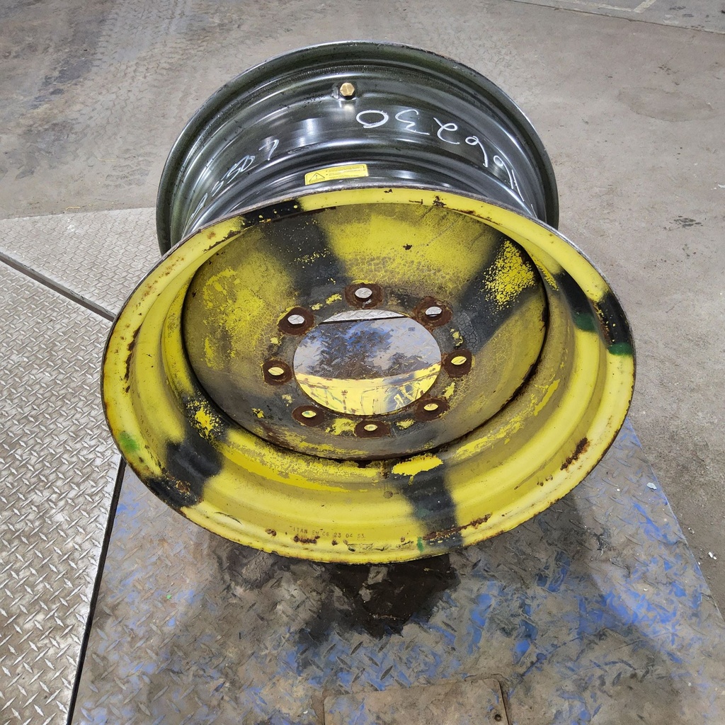 16"W x 26"D, John Deere Yellow 8-Hole Formed Plate , 4.38" Offset
