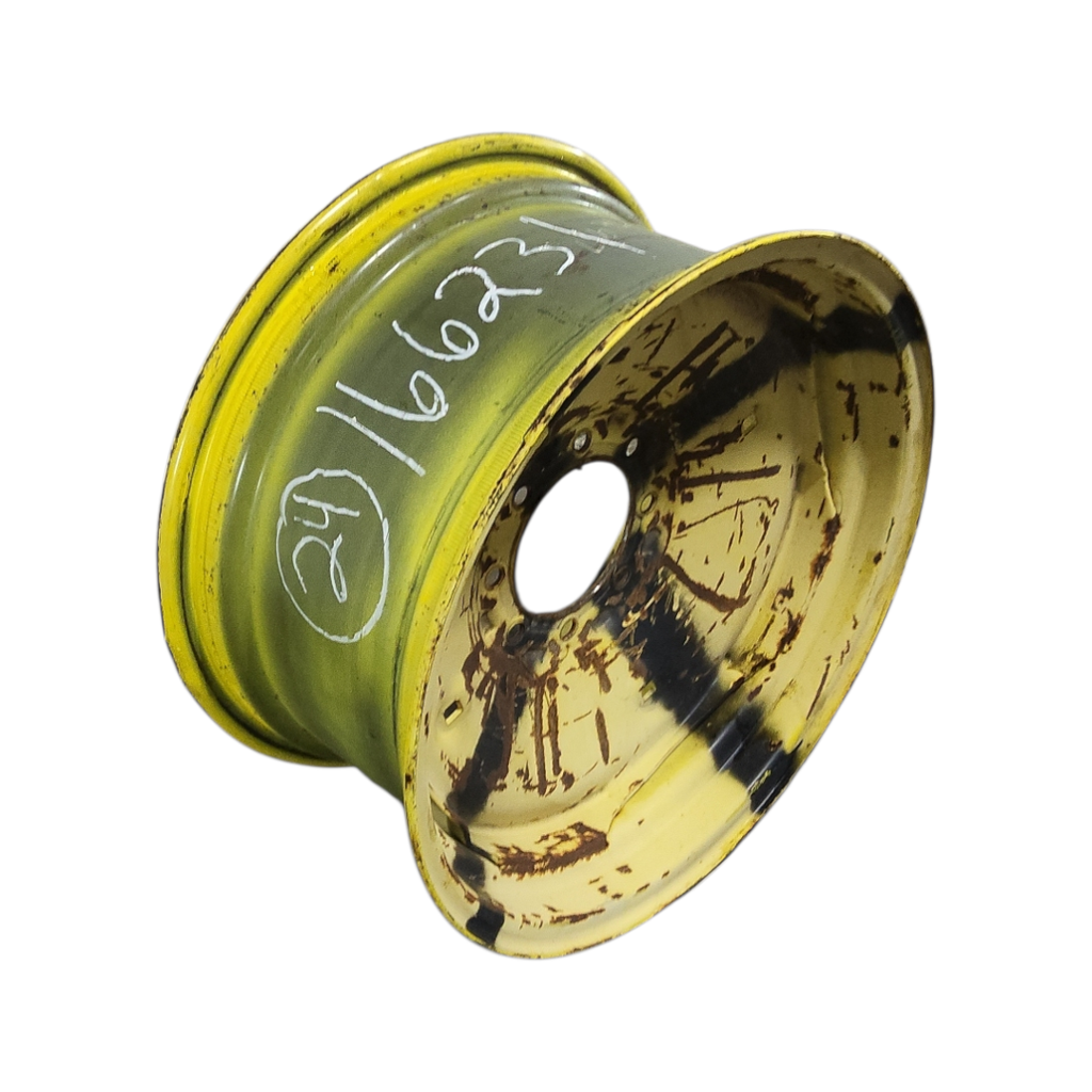 12"W x 24"D, John Deere Yellow 8-Hole Stamped Plate , -0.31" Offset