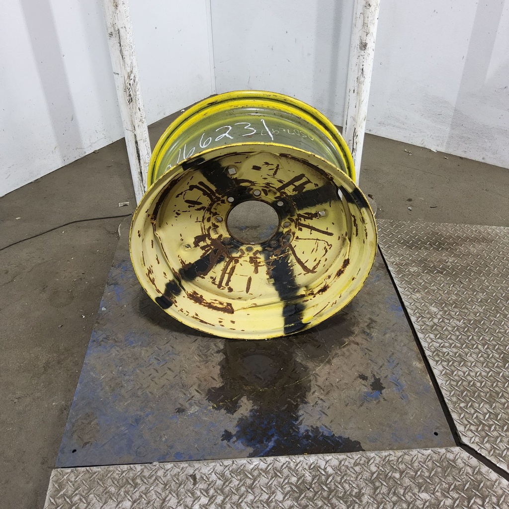 12"W x 24"D, John Deere Yellow 8-Hole Stamped Plate , -0.31" Offset