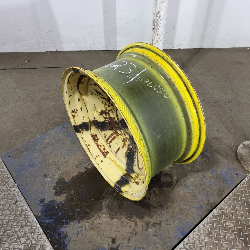 12"W x 24"D, John Deere Yellow 8-Hole Stamped Plate , -0.31" Offset