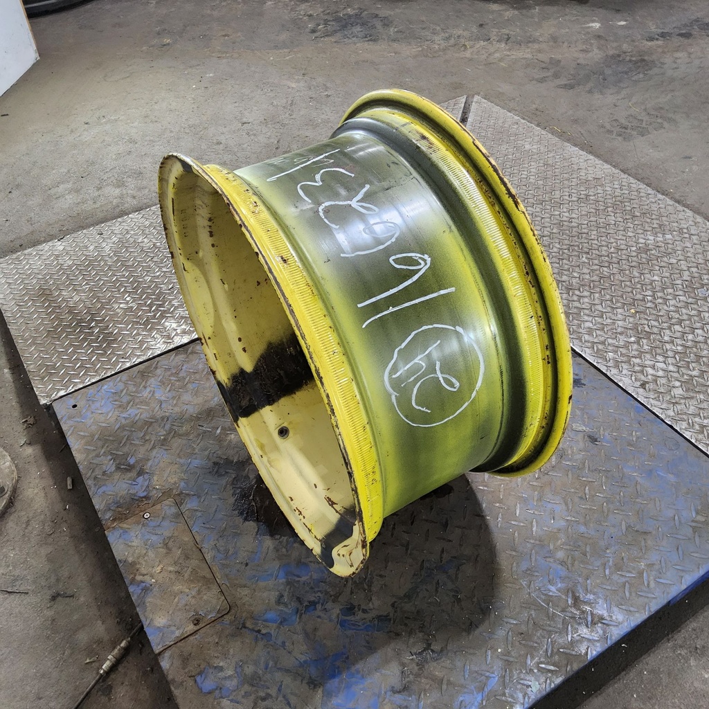 12"W x 24"D, John Deere Yellow 8-Hole Stamped Plate , -0.31" Offset