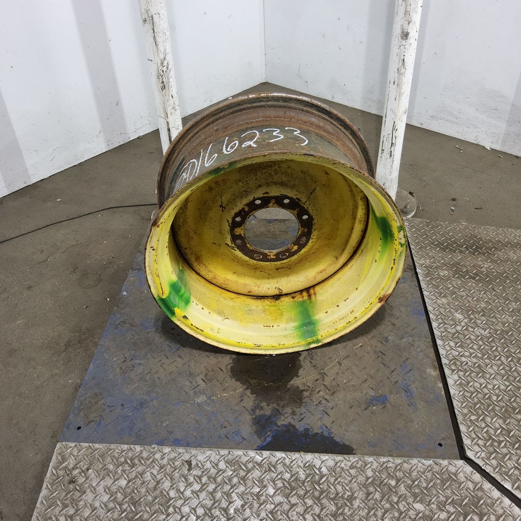 12"W x 24"D, John Deere Yellow 8-Hole Formed Plate , -0.25" Offset