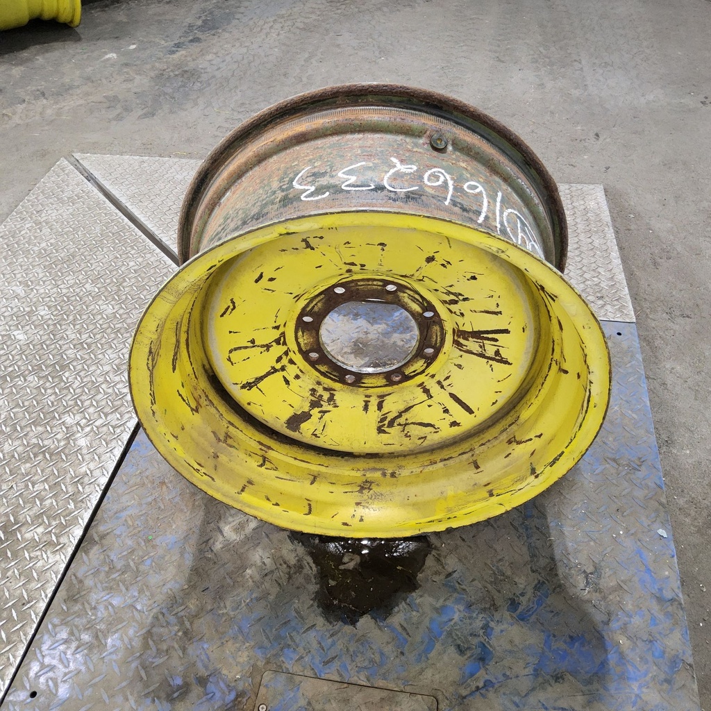 12"W x 24"D, John Deere Yellow 8-Hole Formed Plate , -0.25" Offset