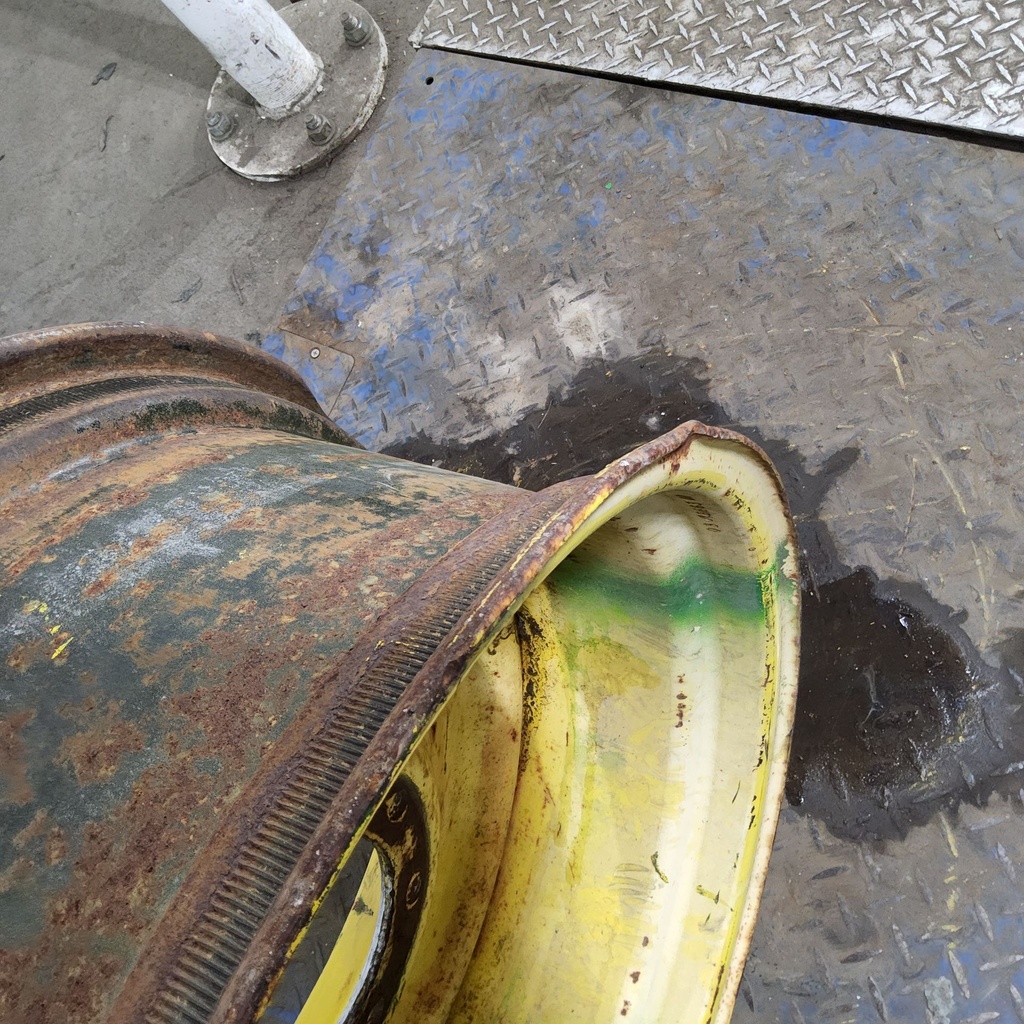 12"W x 24"D, John Deere Yellow 8-Hole Formed Plate , -0.25" Offset