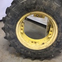 340/85R24 Firestone Radial All Traction DT R-1W on John Deere Yellow 8-Hole Rim with Clamp/U-Clamp (groups of 2 bolts) 95%