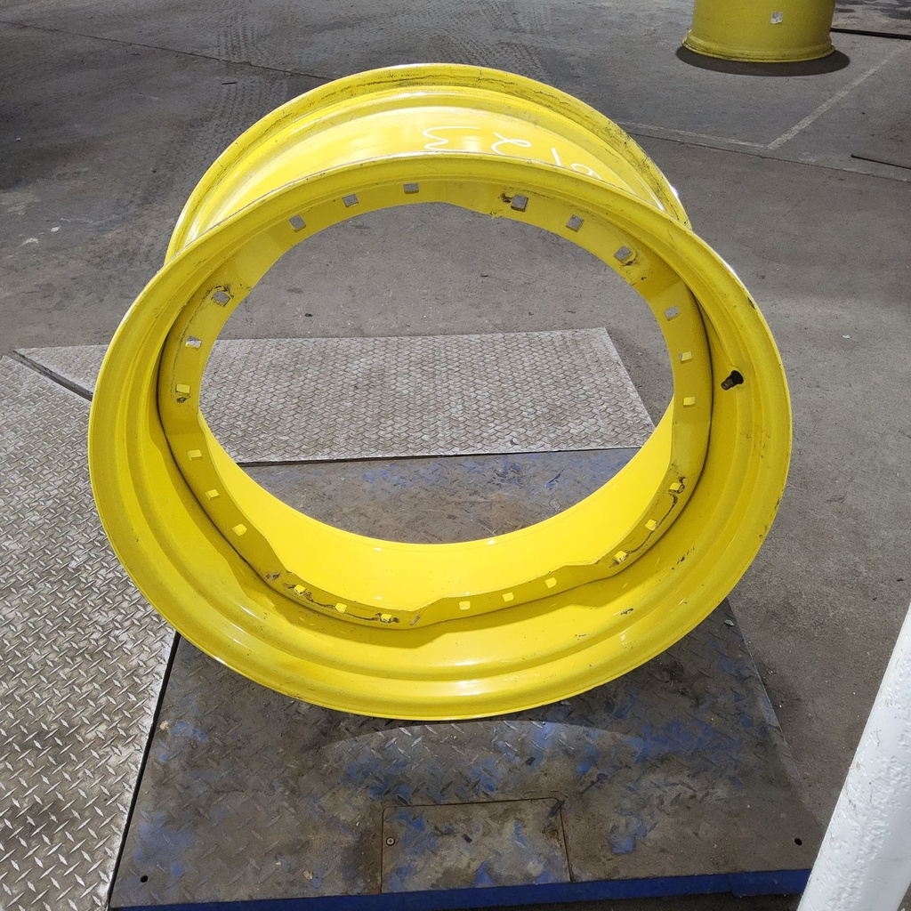 15"W x 34"D, John Deere Yellow 12-Hole Waffle Wheel (Groups of 3 bolts)