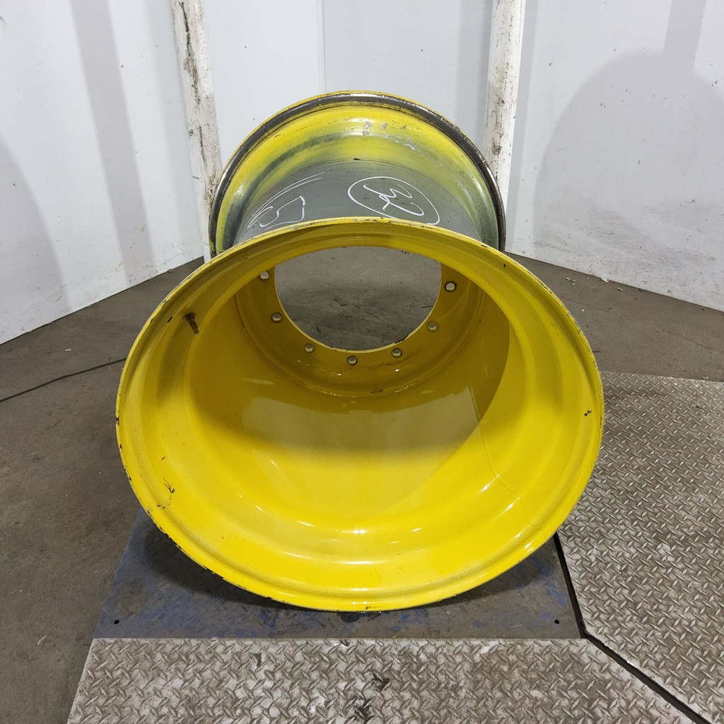 36"W x 32"D, John Deere Yellow 12-Hole Formed Plate , -9.69" Offset