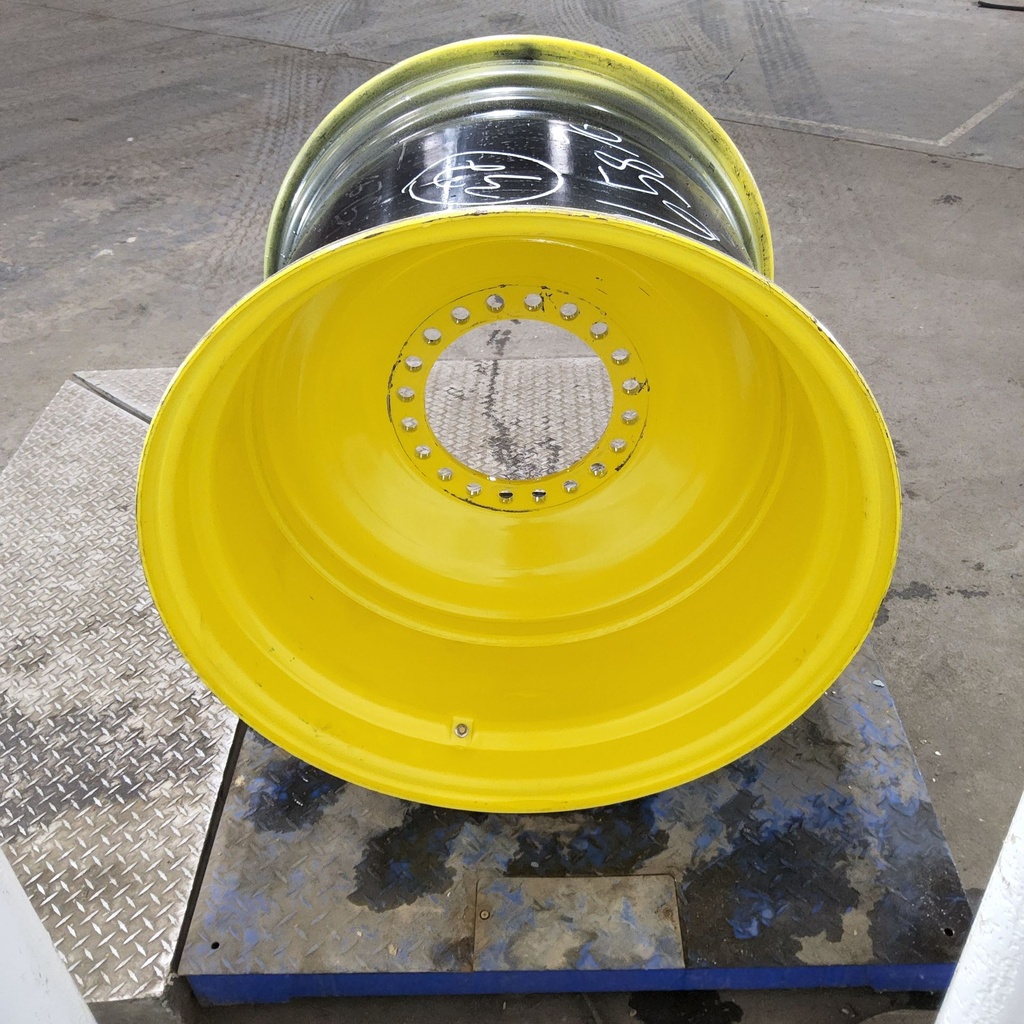 27"W x 32"D, John Deere Yellow 20-Hole Formed Plate , 0.38" Offset