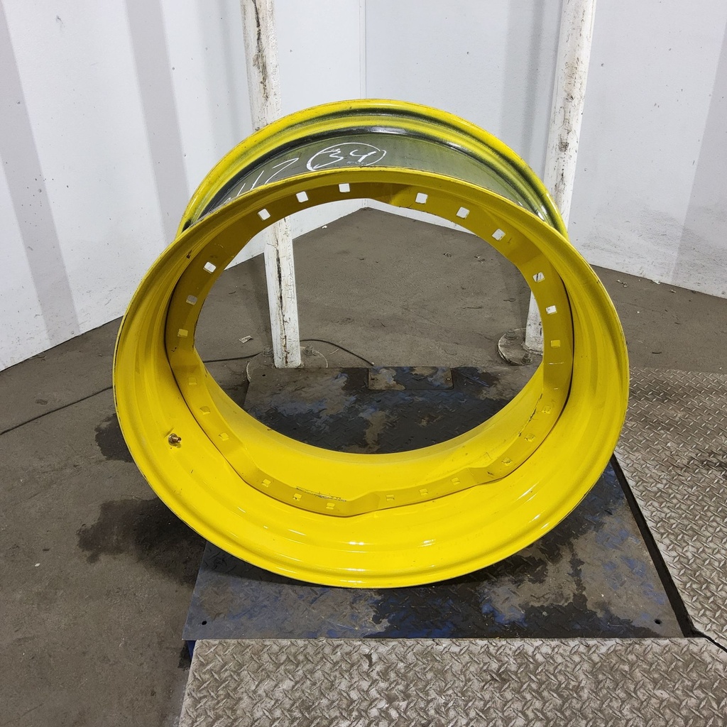 15"W x 34"D, John Deere Yellow 12-Hole Waffle Wheel (Groups of 3 bolts)