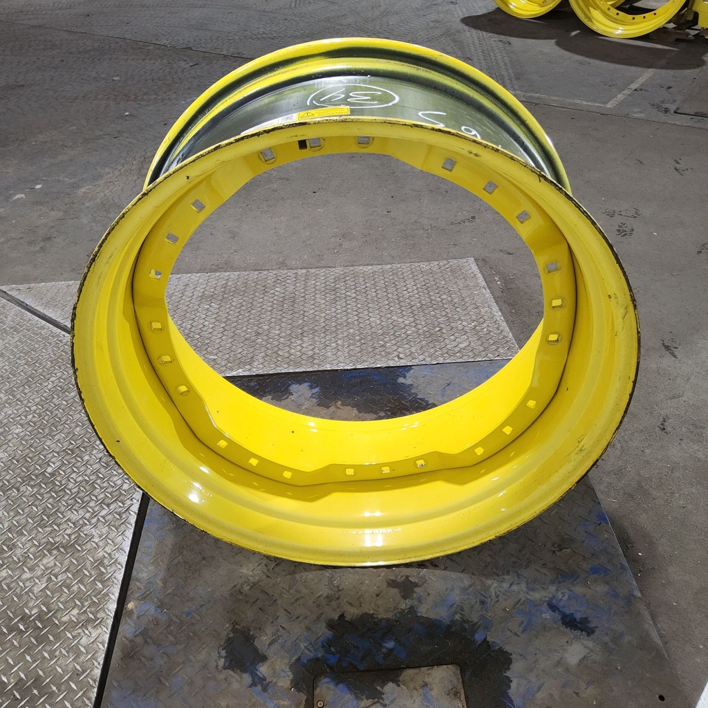 15"W x 34"D, John Deere Yellow 12-Hole Waffle Wheel (Groups of 3 bolts)