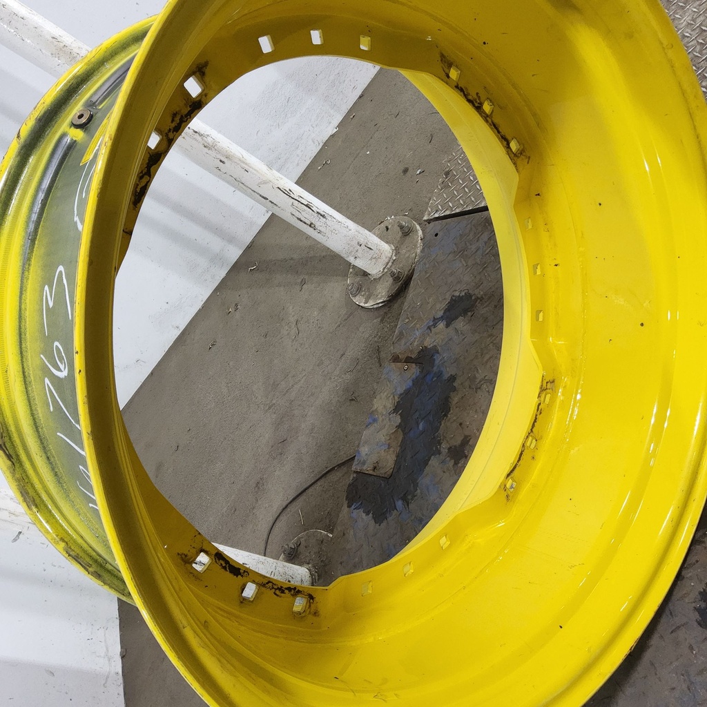 15"W x 34"D, John Deere Yellow 12-Hole Waffle Wheel (Groups of 3 bolts)