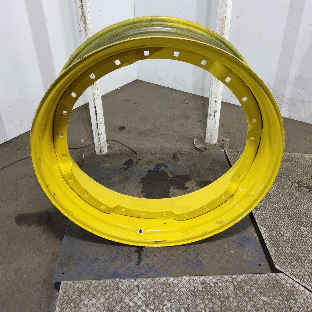 12"W x 38"D, John Deere Yellow 12-Hole Waffle Wheel (Groups of 3 bolts)