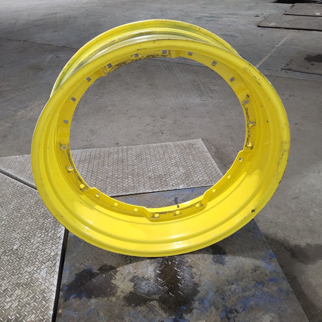 12"W x 38"D, John Deere Yellow 12-Hole Waffle Wheel (Groups of 3 bolts)