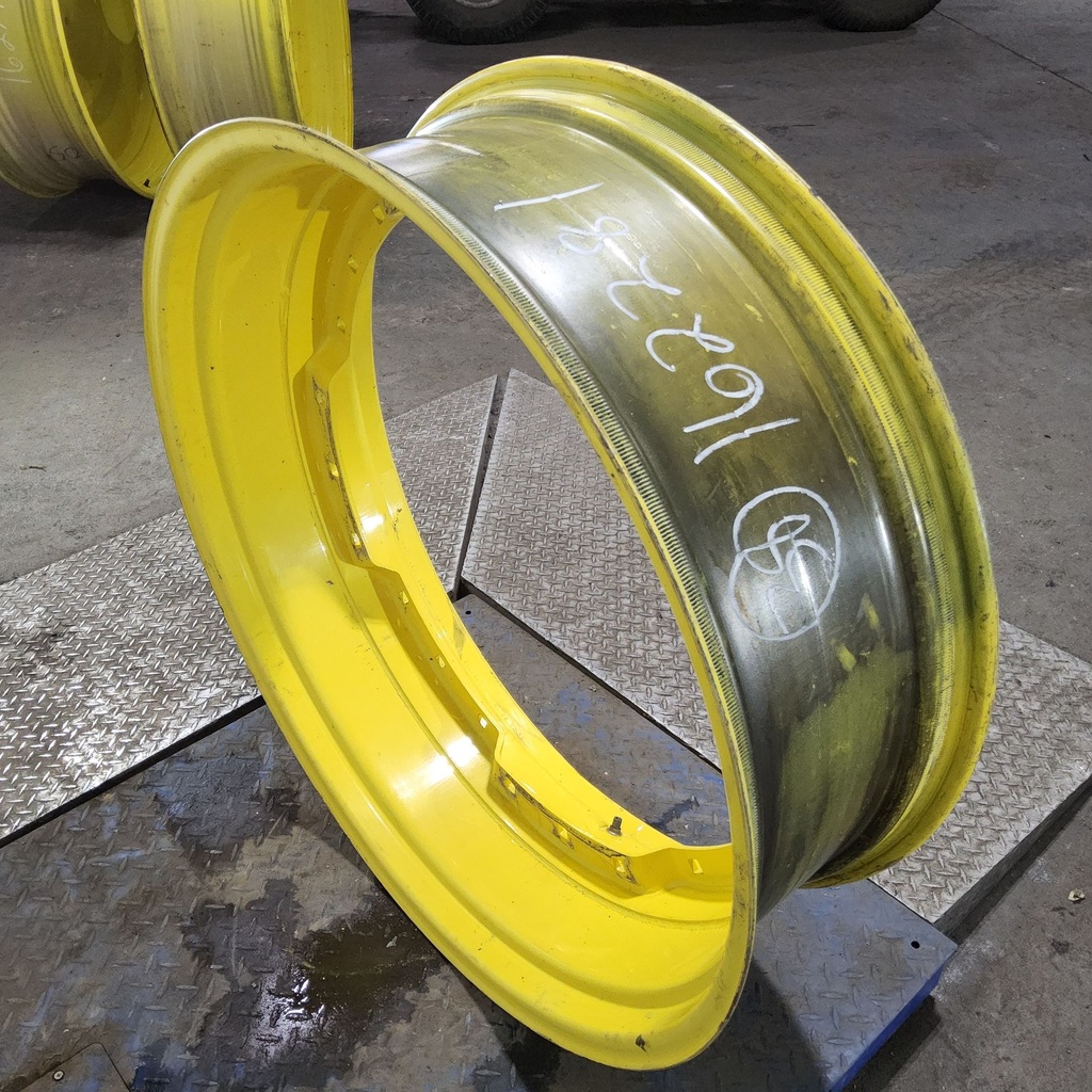 12"W x 38"D, John Deere Yellow 12-Hole Waffle Wheel (Groups of 3 bolts)
