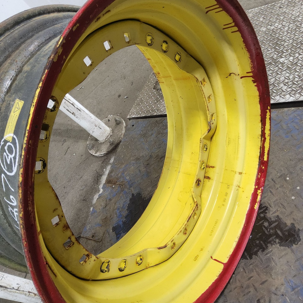 15"W x 30"D, John Deere Yellow 12-Hole Waffle Wheel (Groups of 3 bolts)