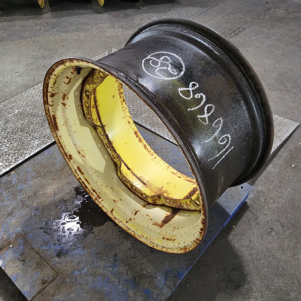 15"W x 28"D, John Deere Yellow 12-Hole Waffle Wheel (Groups of 3 bolts)