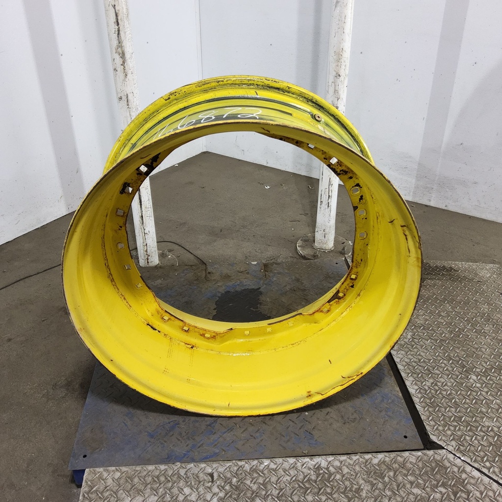 15"W x 34"D, John Deere Yellow 12-Hole Waffle Wheel (Groups of 3 bolts)