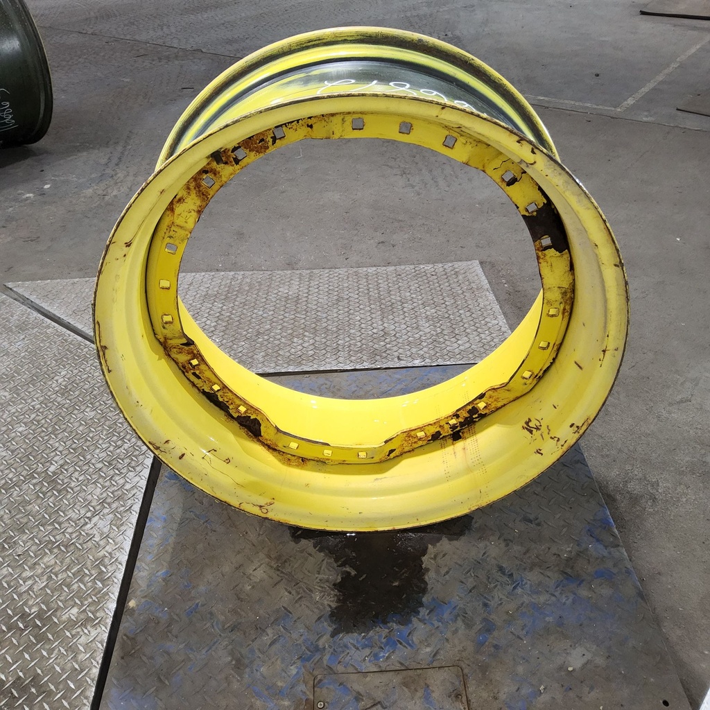 15"W x 34"D, John Deere Yellow 12-Hole Waffle Wheel (Groups of 3 bolts)