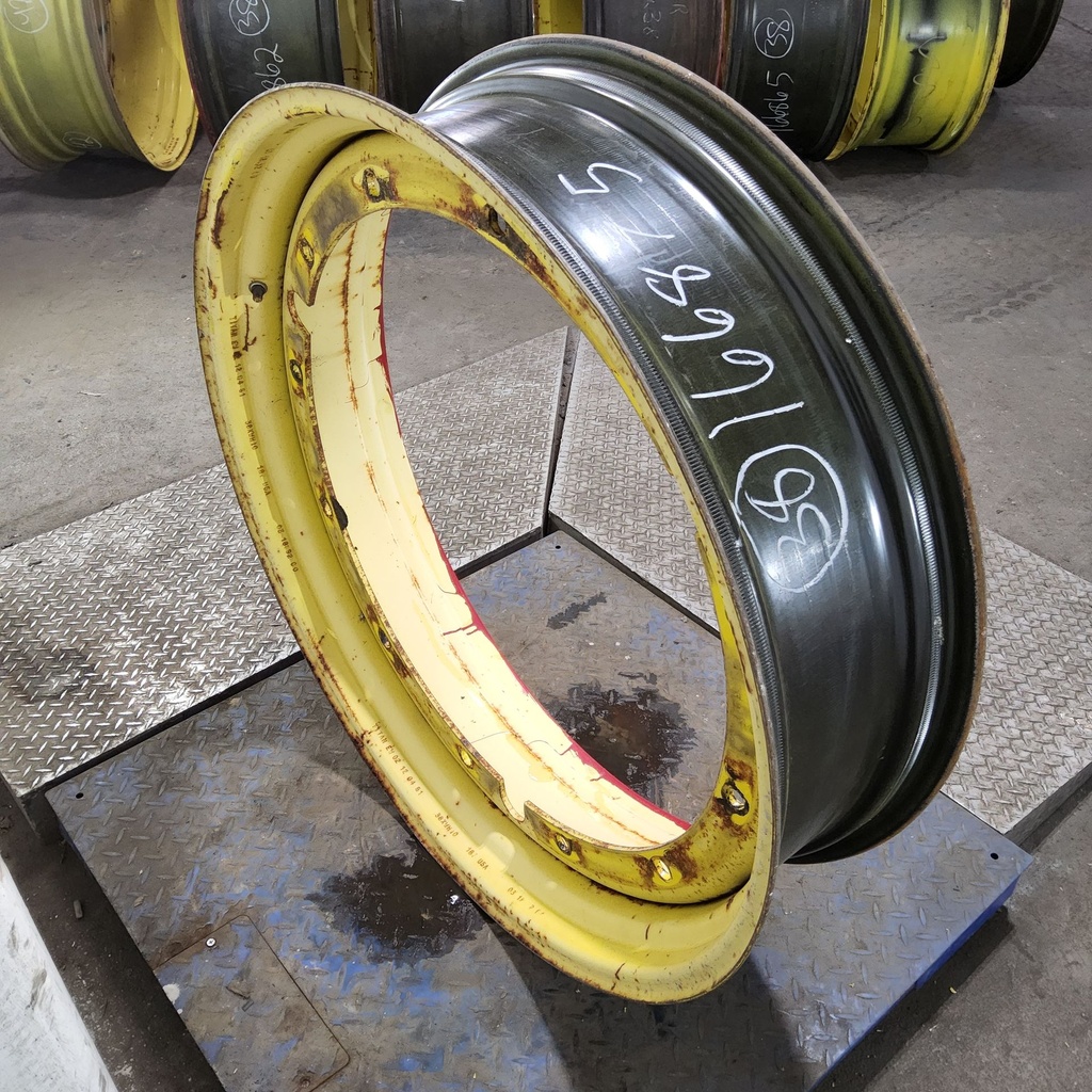 10"W x 38"D, John Deere Yellow 12-Hole Stub Disc , 2" Offset