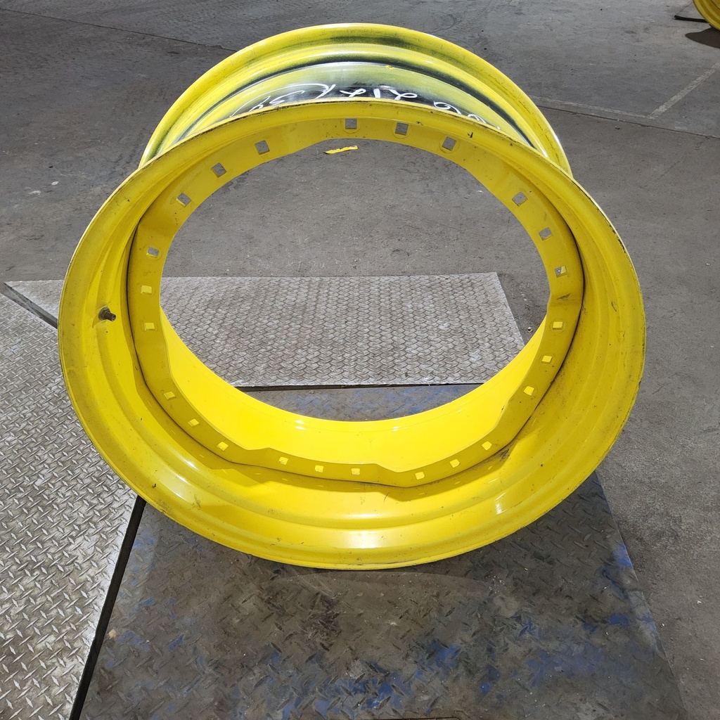 15"W x 34"D, John Deere Yellow 12-Hole Waffle Wheel (Groups of 3 bolts)