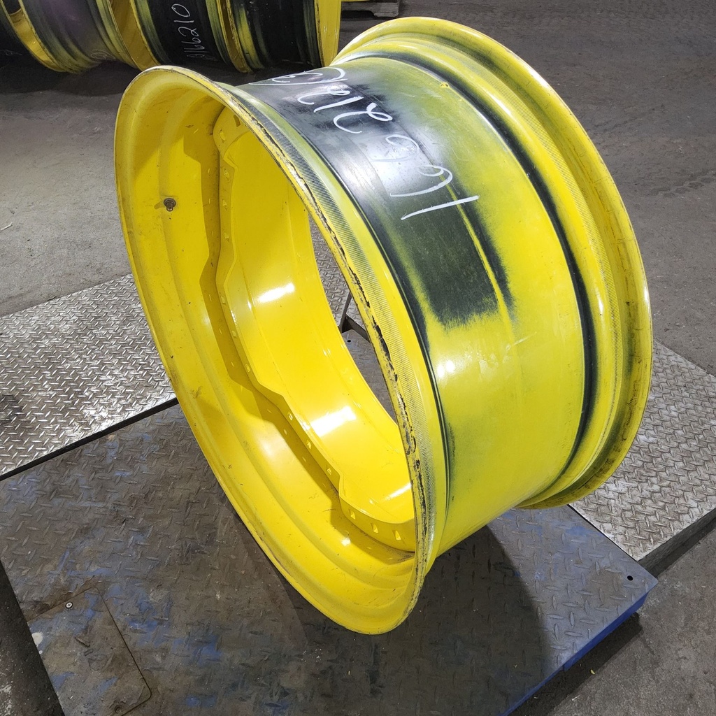 15"W x 34"D, John Deere Yellow 12-Hole Waffle Wheel (Groups of 3 bolts)