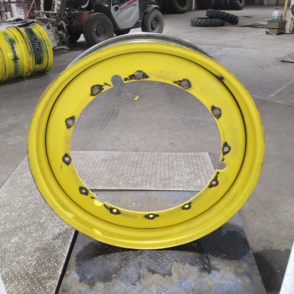 10"W x 42"D, John Deere Yellow 12-Hole Stub Disc , 1.62" Offset 42X12 Stub disc