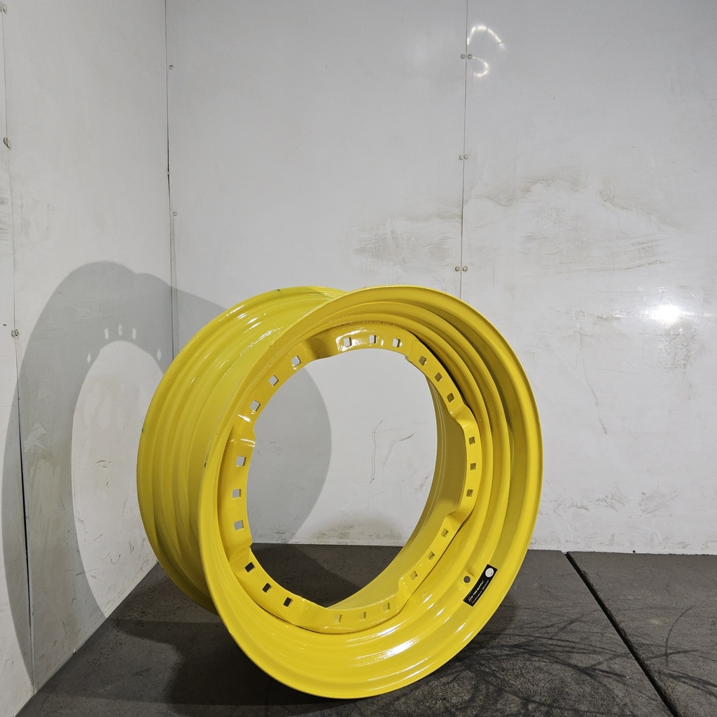 13"W x 30"D, John Deere Yellow 12-Hole Waffle Wheel (Groups of 3 bolts) , 2.88" Offset