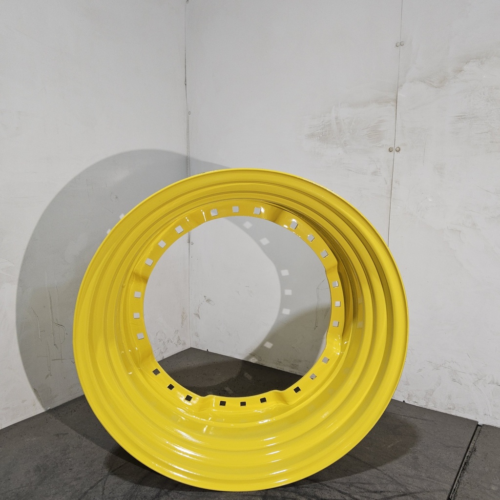 13"W x 30"D, John Deere Yellow 12-Hole Waffle Wheel (Groups of 3 bolts) , 2.88" Offset