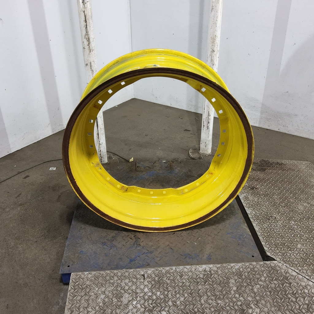 13"W x 34"D, John Deere Yellow 12-Hole Waffle Wheel (Groups of 3 bolts)