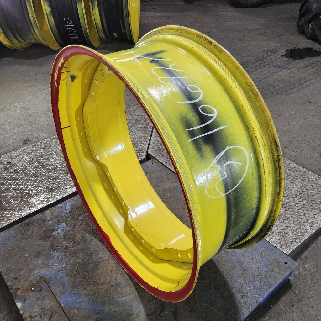 13"W x 34"D, John Deere Yellow 12-Hole Waffle Wheel (Groups of 3 bolts)