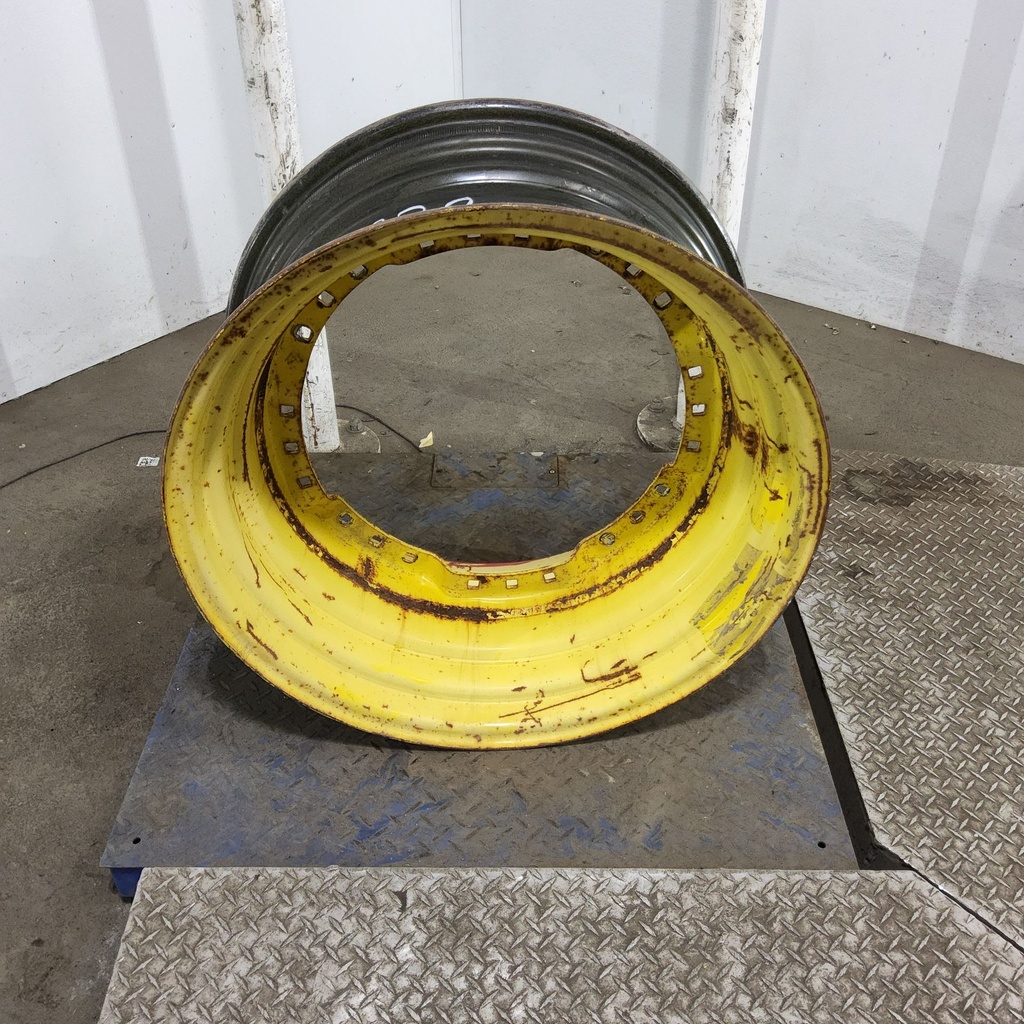 15"W x 30"D, John Deere Yellow 12-Hole Waffle Wheel (Groups of 3 bolts)