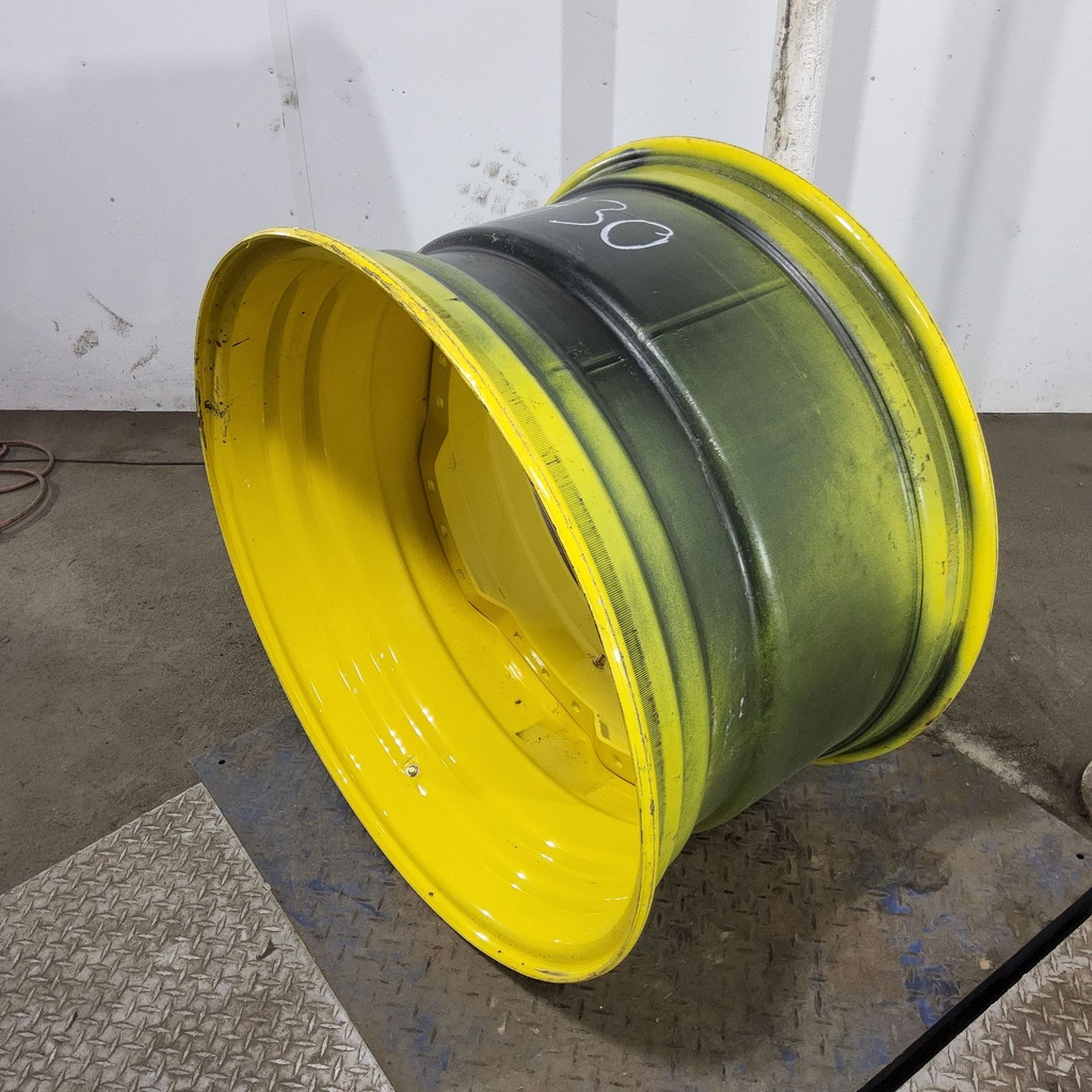 20"W x 34"D, John Deere Yellow 12-Hole Waffle Wheel (Groups of 2 Bolts) , -3.75" Offset