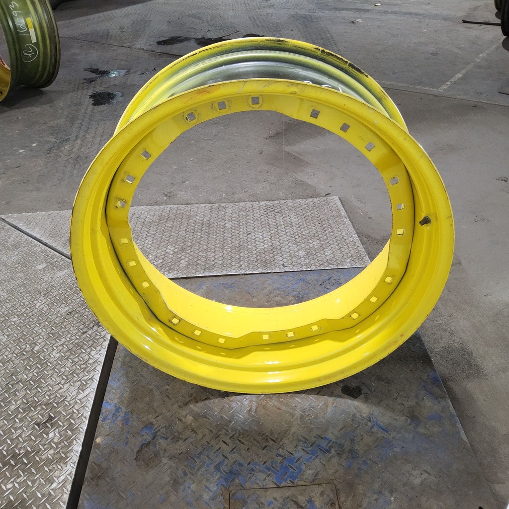 13"W x 34"D, John Deere Yellow 12-Hole Waffle Wheel (Groups of 3 bolts)