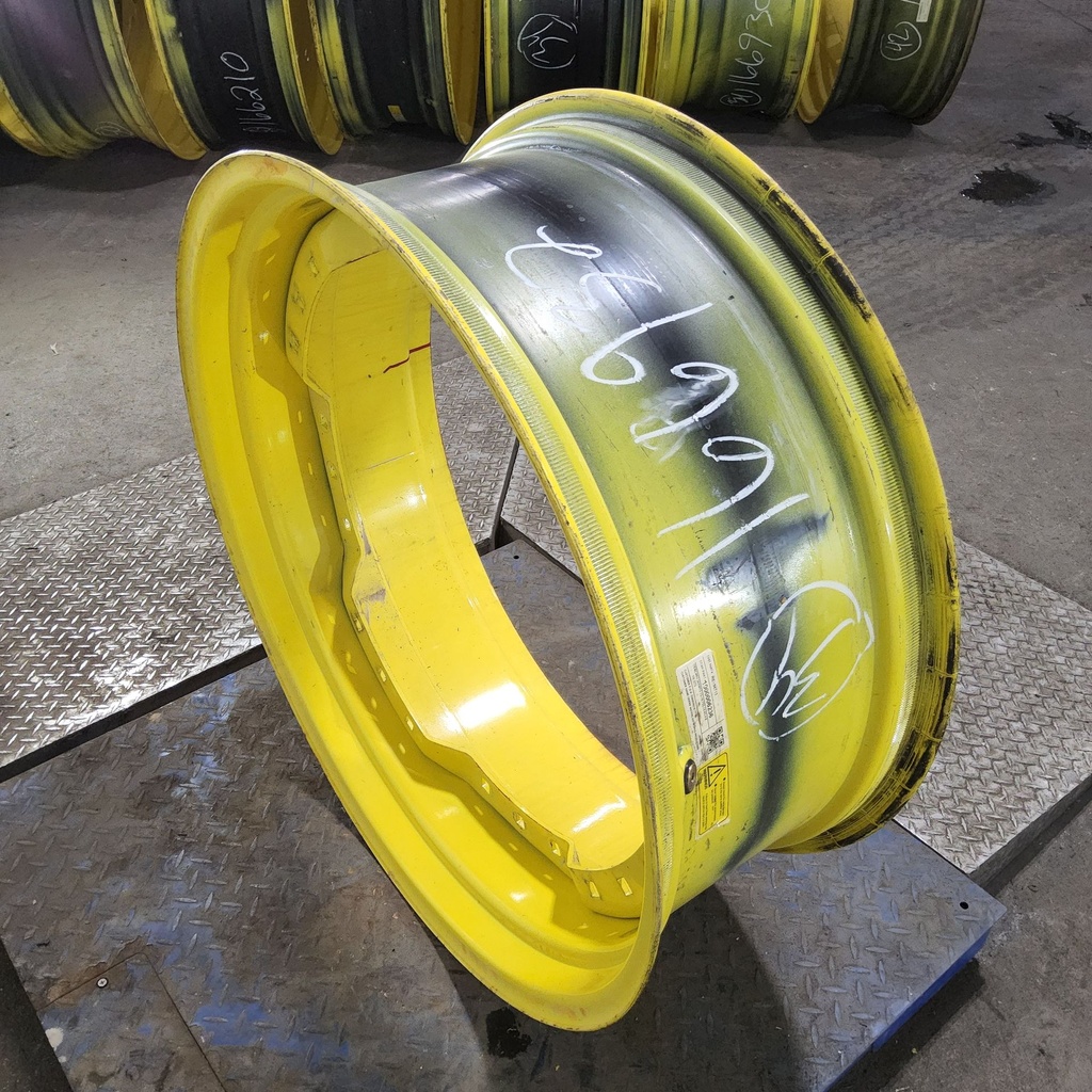 13"W x 34"D, John Deere Yellow 12-Hole Waffle Wheel (Groups of 3 bolts)