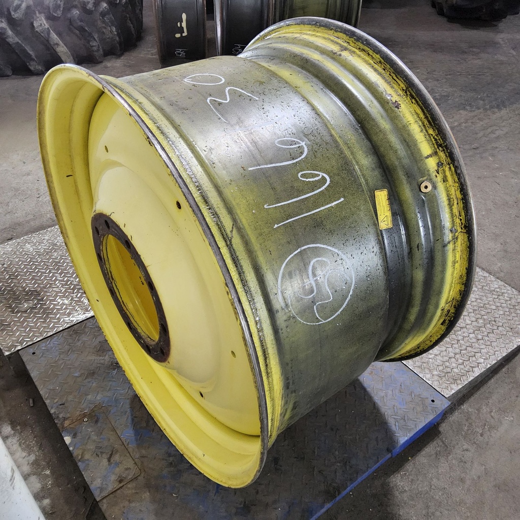 23"W x 38"D, John Deere Yellow 10-Hole Formed Plate , -12.38" Offset