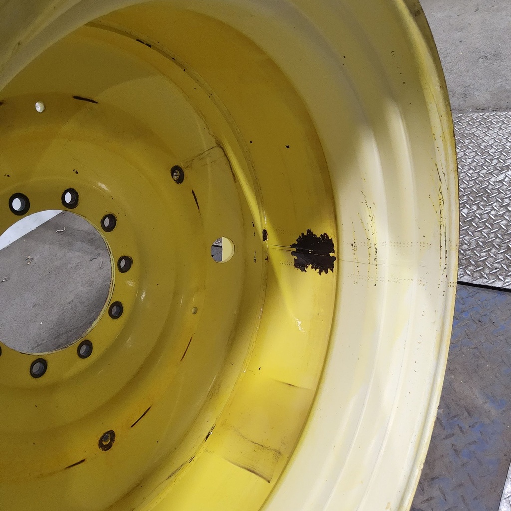 23"W x 38"D, John Deere Yellow 10-Hole Formed Plate , -12.38" Offset