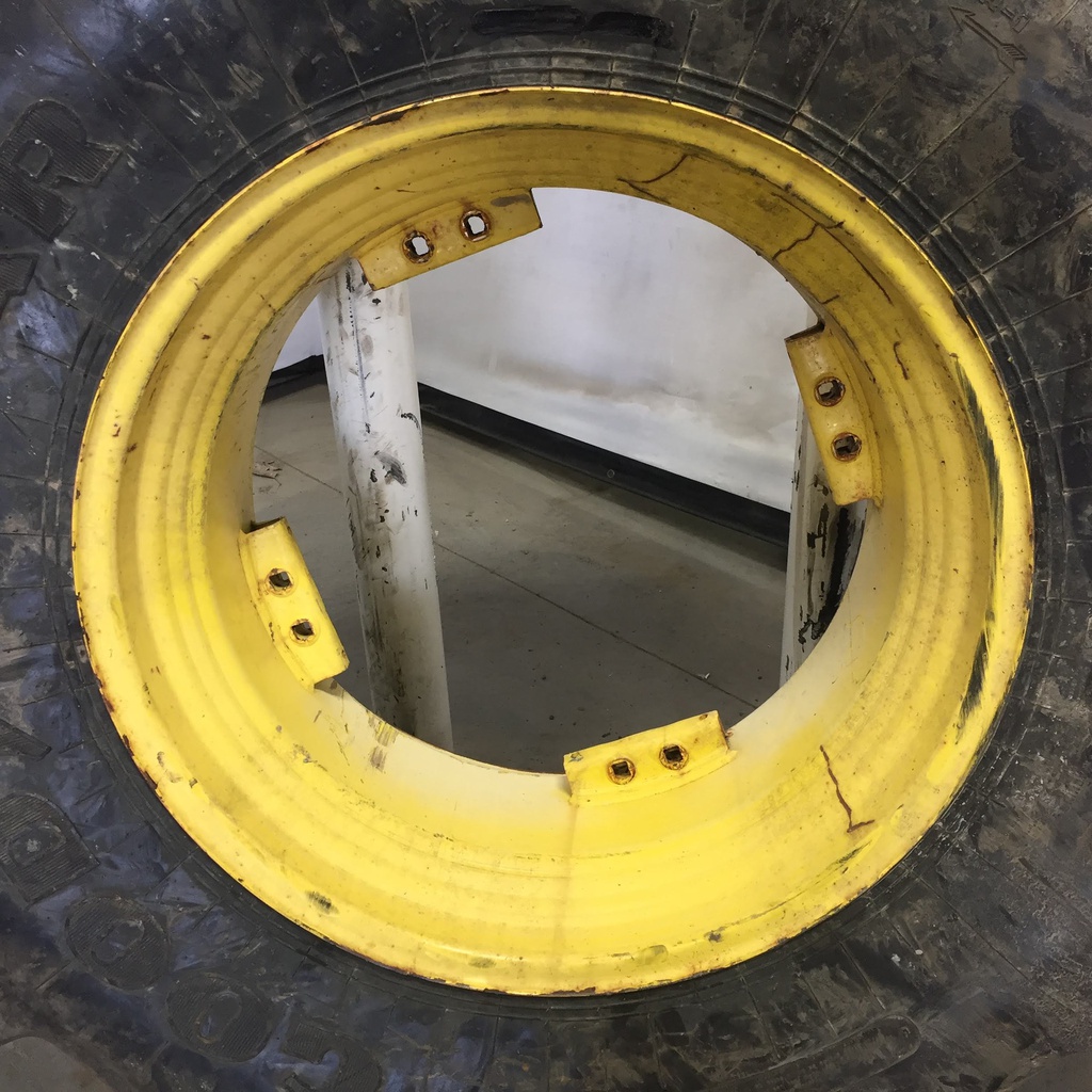 15"W x 30"D, John Deere Yellow 8-Hole Rim with Clamp/U-Clamp (groups of 2 bolts)