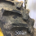 18.4/-38 Firestone Super All Traction II 23 R-1 on John Deere Yellow 8-Hole Rim with Clamp/U-Clamp (groups of 2 bolts) 75%