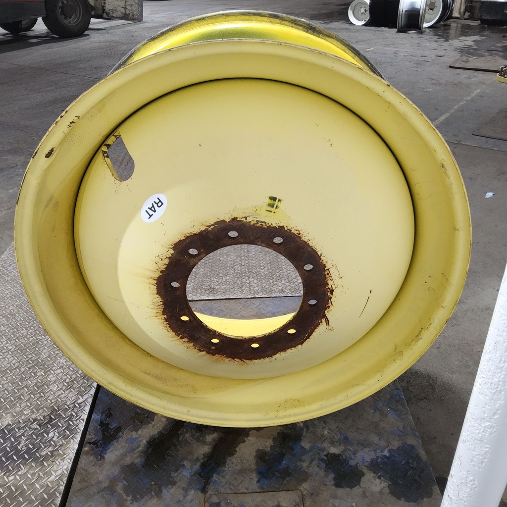 18"W x 42"D, John Deere Yellow 10-Hole Dolly Dual , -13.38" Offset